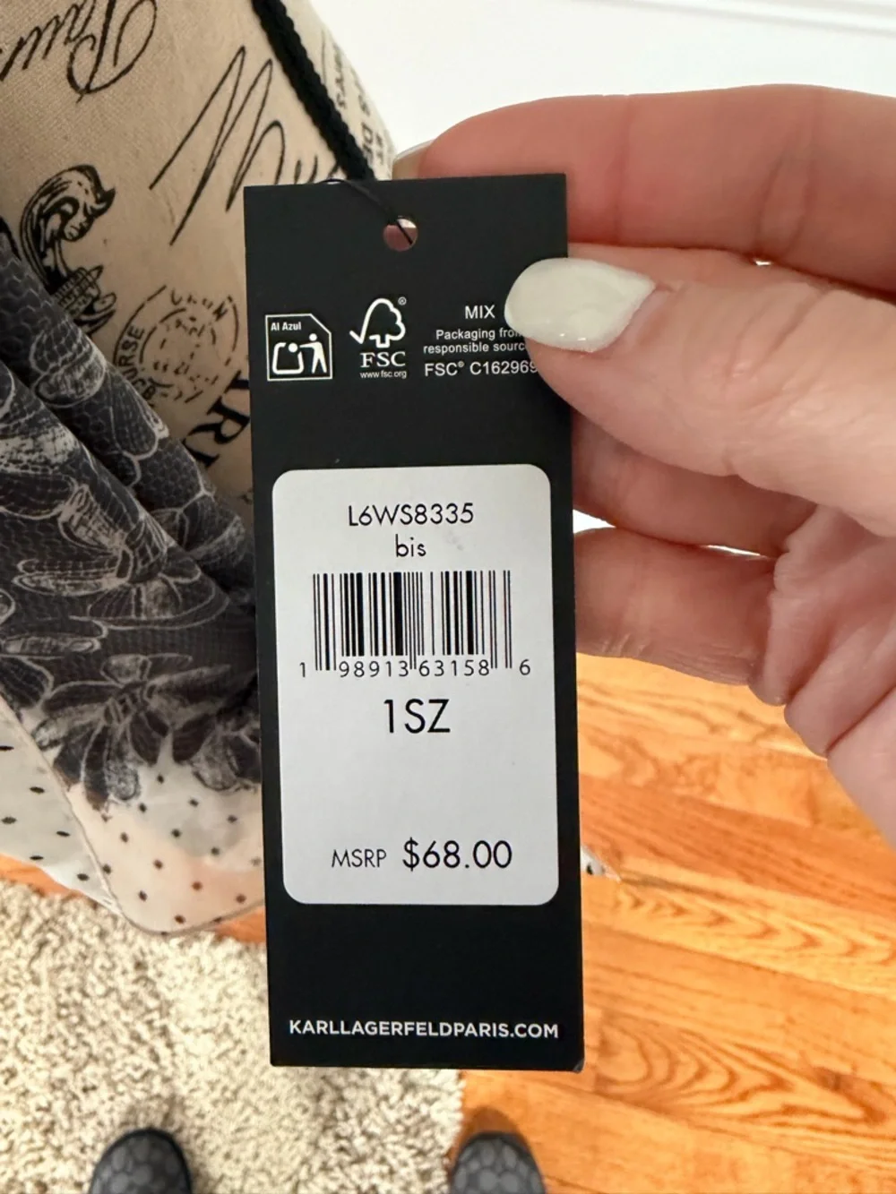 Karl Lagerfeld Black & Cream Floral and‎ Eiffel Tower Scarf